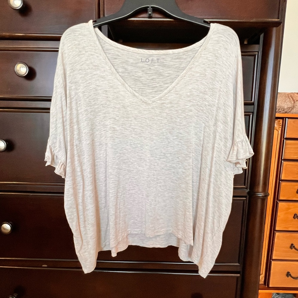 LOFT Cream Short Sleeve Tee